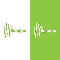 Tropical Bamboo Forest Logo, Tree Trunk and Leaf Design, Vector Illustration Symbol