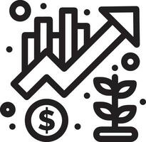 Growth business icon symbol vector image. Illustration of the progress outline infographic strategy  development design image