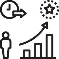 Growth business icon symbol vector image. Illustration of the progress outline infographic strategy  development design image