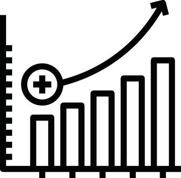 Growth business icon symbol vector image. Illustration of the progress outline infographic strategy  development design image