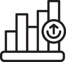 Growth business icon symbol vector image. Illustration of the progress outline infographic strategy  development design image