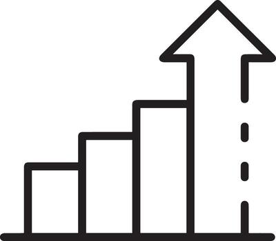 Growth business icon symbol vector image. Illustration of the progress outline infographic strategy  development design image