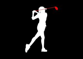 High details of golf player silhouette. Minimal symbol and logo of sport. Fit for element design, background, banner, backdrop, cover. Vector Eps 10