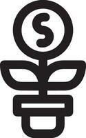 Growth business icon symbol vector image. Illustration of the progress outline infographic strategy  development design image