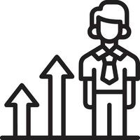 Growth business icon symbol vector image. Illustration of the progress outline infographic strategy  development design image