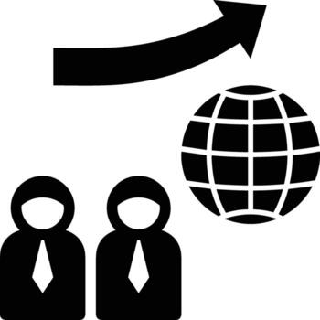 Growth business icon symbol vector image. Illustration of the progress outline infographic strategy  development design image