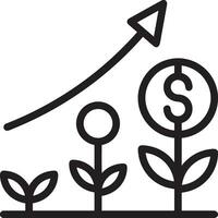 Growth business icon symbol vector image. Illustration of the progress outline infographic strategy  development design image