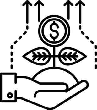 Growth business icon symbol vector image. Illustration of the progress outline infographic strategy  development design image