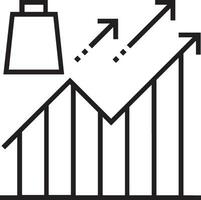 Growth business icon symbol vector image. Illustration of the progress outline infographic strategy  development design image