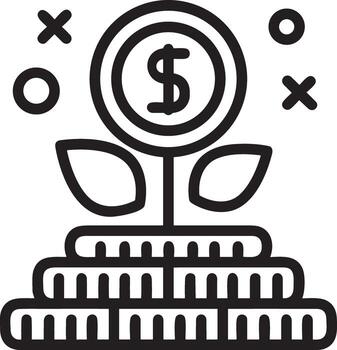 Growth business icon symbol vector image. Illustration of the progress outline infographic strategy  development design image