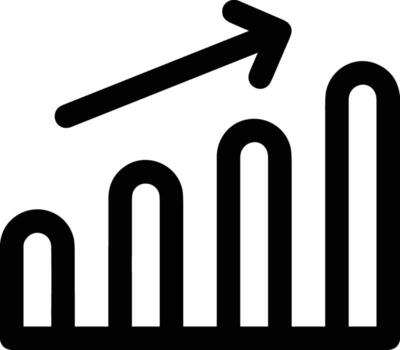 Growth business icon symbol vector image. Illustration of the progress outline infographic strategy  development design image