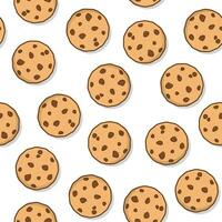 Cookies Seamless Pattern On A White Background. Tasty Cookies Pepper Icon Vector Illustration