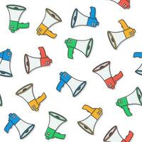 Megaphone Seamless Pattern On A White Background. Speaker Toa Megaphone Theme Illustration vector