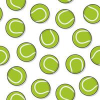 Tennis Ball Seamless Pattern On A White Background. Tennis Icon Vector Illustration