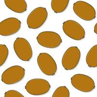 Fresh Kiwi Seamless Pattern On A White Background. Kiwi Fruit Theme Illustration vector