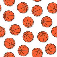 Basketball Seamless Pattern On A White Background. Basketball Icon Vector Illustration