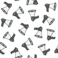 Megaphone Seamless Pattern On A White Background. Speaker Toa Megaphone Illustration vector