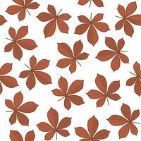 Autumn Leaves Seamless Pattern On A White Background. Fall Foliage Icon Vector Illustration