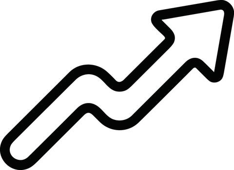 Growth business icon symbol vector image. Illustration of the progress outline infographic strategy  development design image