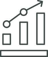 Growth business icon symbol vector image. Illustration of the progress outline infographic strategy  development design image