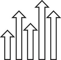 Growth business icon symbol vector image. Illustration of the progress outline infographic strategy  development design image