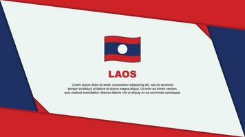 Laos Flag Abstract Background Design Template. Laos Independence Day Banner Cartoon Vector Illustration. Laos Independence Day