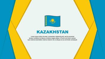 Kazakhstan Flag Abstract Background Design Template. Kazakhstan Independence Day Banner Cartoon Vector Illustration. Kazakhstan Flag