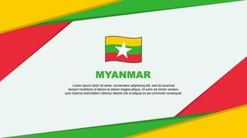 Myanmar Flag Abstract Background Design Template. Myanmar Independence Day Banner Cartoon Vector Illustration. Myanmar Design