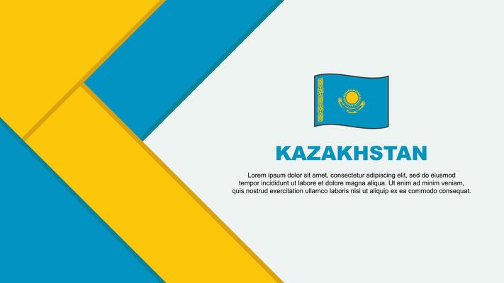 Kazakhstan Flag Abstract Background Design Template. Kazakhstan Independence Day Banner Cartoon Vector Illustration. Kazakhstan Background