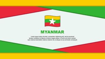 Myanmar Flag Abstract Background Design Template. Myanmar Independence Day Banner Cartoon Vector Illustration. Myanmar Vector