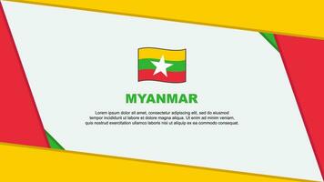 Myanmar Flag Abstract Background Design Template. Myanmar Independence Day Banner Cartoon Vector Illustration. Myanmar Template