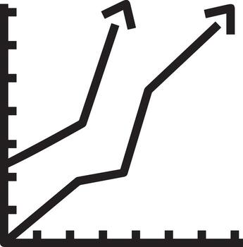 Growth business icon symbol vector image. Illustration of the progress outline infographic strategy  development design image