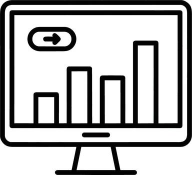 Growth business icon symbol vector image. Illustration of the progress outline infographic strategy  development design image