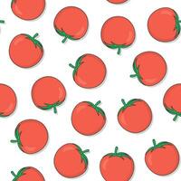 Fresh Tomato Seamless Pattern On A White Background. Tomatoes Theme Illustration vector