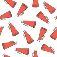 Speaker Toa Megaphone Seamless Pattern On A White Background. Megaphone Icon Vector Illustration