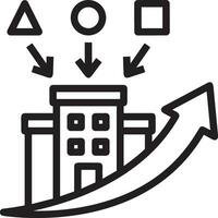 Growth business icon symbol vector image. Illustration of the progress outline infographic strategy  development design image