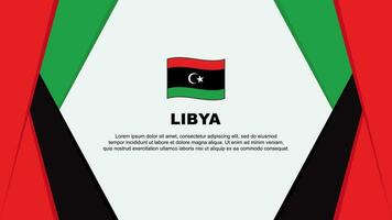 Libya Flag Abstract Background Design Template. Libya Independence Day Banner Cartoon Vector Illustration. Libya Design