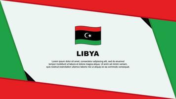 Libya Flag Abstract Background Design Template. Libya Independence Day Banner Cartoon Vector Illustration. Libya Cartoon