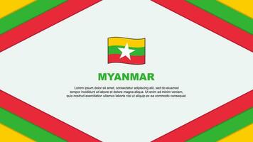 Myanmar Flag Abstract Background Design Template. Myanmar Independence Day Banner Cartoon Vector Illustration. Myanmar