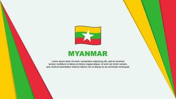 Myanmar Flag Abstract Background Design Template. Myanmar Independence Day Banner Cartoon Vector Illustration. Myanmar Independence Day