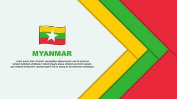 Myanmar Flag Abstract Background Design Template. Myanmar Independence Day Banner Cartoon Vector Illustration. Myanmar Illustration