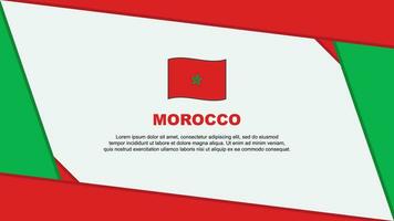 Morocco Flag Abstract Background Design Template. Morocco Independence Day Banner Cartoon Vector Illustration. Morocco Template