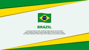 Brazil Flag Abstract Background Design Template. Brazil Independence Day Banner Cartoon Vector Illustration. Brazil Banner