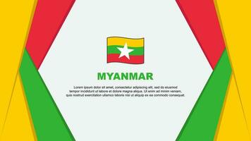 Myanmar Flag Abstract Background Design Template. Myanmar Independence Day Banner Cartoon Vector Illustration. Myanmar Flag