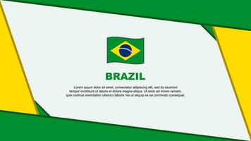Brazil Flag Abstract Background Design Template. Brazil Independence Day Banner Cartoon Vector Illustration. Brazil Template