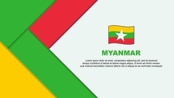 Myanmar Flag Abstract Background Design Template. Myanmar Independence Day Banner Cartoon Vector Illustration. Myanmar Background