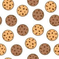 Cookies Seamless Pattern On A White Background. Tasty Cookies Pepper Theme Illustration vector