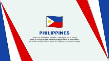 Philippines Flag Abstract Background Design Template. Philippines Independence Day Banner Cartoon Vector Illustration. Philippines Flag