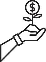Growth business icon symbol vector image. Illustration of the progress outline infographic strategy  development design image