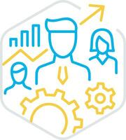 Growth business icon symbol vector image. Illustration of the progress outline infographic strategy  development design image